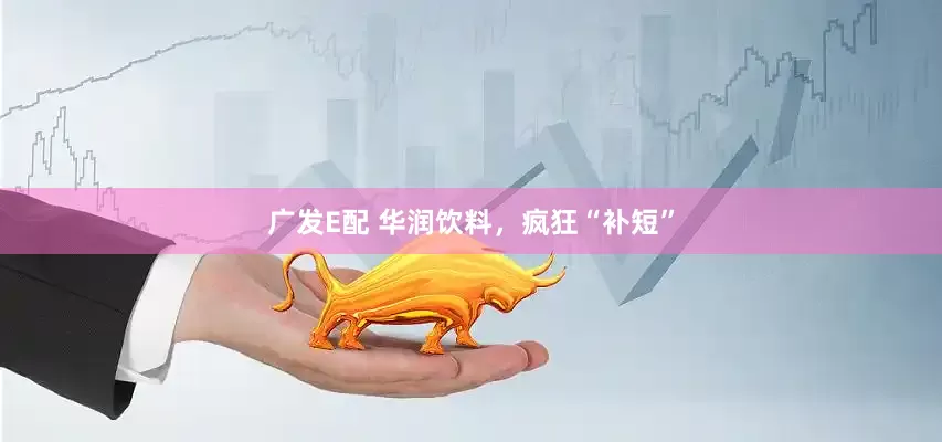 广发E配 华润饮料，疯狂“补短”